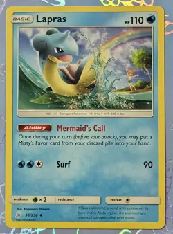 Lapras 36/236 Unified Minds Pokemon Card NM - Image 1