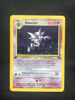 Pokemon Cards: Fossil 1st Edition Rare Holo: Haunter 6/62 - Image 1