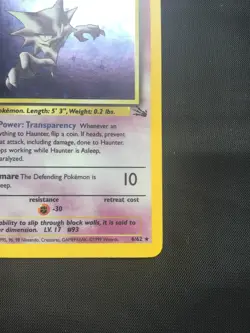 Pokemon Cards: Fossil 1st Edition Rare Holo: Haunter 6/62 - Image 5