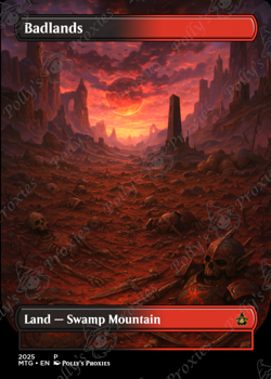 Badlands FOIL Original Dual Land Proxy Card with Custom Fantasy Art Design - Image 4