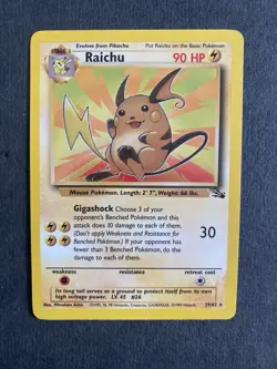 Pokemon Card - Fossil - Unlimited - Raichu 29/62 🇺🇸 - Image 1