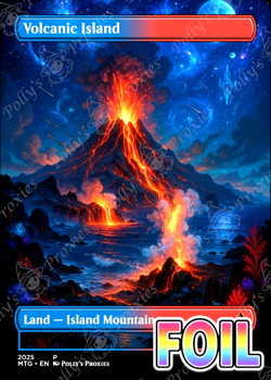 Volcanic Island FOIL Original Dual Land Proxy Card Space Custom Art Design - Image 1