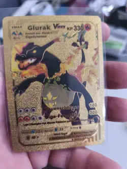 Pokemon CCG Glurak Vmax Gold Custom CCG Karte In Top Zustand Pokemon Custom Card - Image 1