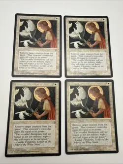 MTG Swords to Plowshares X4, Ice Age release, unc PLAYSET in VG condition 1995 - Image 1