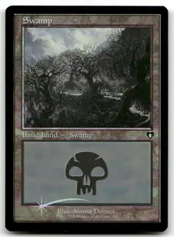 Swamp (443) (Retro Frame) #443 (Foil) (NM) Commander Masters CMM Magic MTG - Image 1