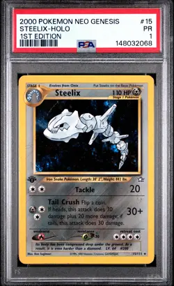 2000 POKEMON NEO GENESIS 1ST EDITION #15 STEELIX-HOLO PSA 1 - Image 1