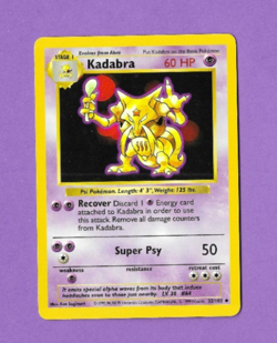 Kadabra 32/102 Shadowless Base Set Pokemon WOTC - Image 1