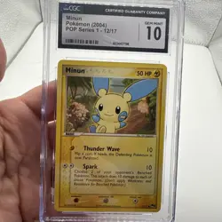 CGC 10 Minun POP Series 1 12/17 2004 Pokemon Gem Mint Vintage Promo - Image 1