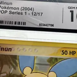 CGC 10 Minun POP Series 1 12/17 2004 Pokemon Gem Mint Vintage Promo - Image 3