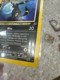 Pokemon TCG Umbreon Neo Discovery Holo Rare Lo Holo Bleed!! - Image 3