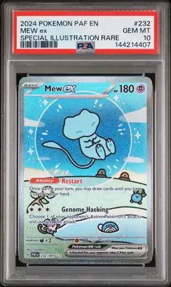 2024 POKEMON PAF EN-PALDEAN FATES SPECIAL ILLUSTRATION RARE #232 MEW EX PSA 10 - Image 1