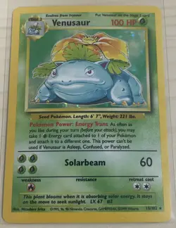 Venusaur 15/102 Holo Holo Rare Base Set Unlimited Pokemon - Image 1
