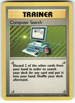 Computer Search 71/102 Rare Base Set Unlimited Pokemon Near Mint - Image 1