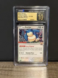Pokemon TCG Hop's Snorlax Holo Rare Card #117/159 GameStop Promo CGC Pristine 10 - Image 1