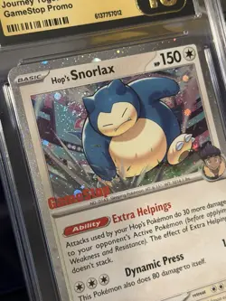 Pokemon TCG Hop's Snorlax Holo Rare Card #117/159 GameStop Promo CGC Pristine 10 - Image 3