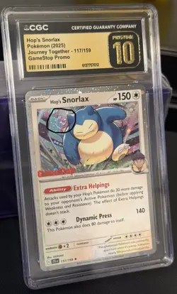 Pokemon TCG Hop's Snorlax Holo Rare Card #117/159 GameStop Promo CGC Pristine 10 - Image 4