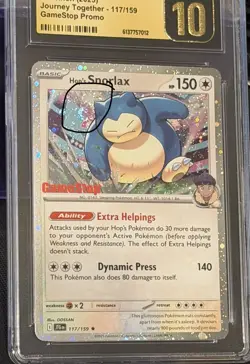 Pokemon TCG Hop's Snorlax Holo Rare Card #117/159 GameStop Promo CGC Pristine 10 - Image 5
