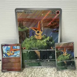 Pokemon TCG Victini Full Art Holo Black Star Promo Card 208 Jumbo And Pokeball - Image 1