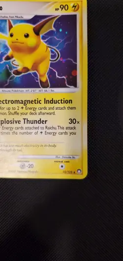 Pokemon Diamond & Pearl Mysterious Treasures-Raichu (Holofoil) Card 15/123 - Image 4