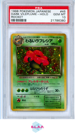 DARK VILEPLUME POKEMON ROCKET 45 1998 TEAM ROCKET HOLO JP PSA 10 - GEM MT - Image 1