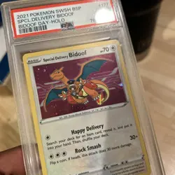 Pokemon TCG Bidoof Special Delivery Promo Card Sword & Shield SWSH177 Holo PSA 9 - Image 2