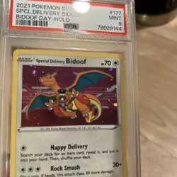Pokemon TCG Bidoof Special Delivery Promo Card Sword & Shield SWSH177 Holo PSA 9 - Image 3