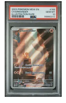 2023 POKEMON MEW EN-151 ILLUSTRATION RARE #168 CHARMANDER EX PSA 10 - Image 1
