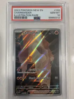 2023 POKEMON MEW EN-151 ILLUSTRATION RARE #168 CHARMANDER EX PSA 10 - Image 3