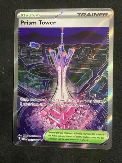 Pokemon TCG Prism Tower 111/086 Me04: Chaos Rising Holo Ultra Rare Trainer - Image 1