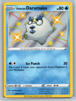 Pokemon Galarian Darumaka SV023 Shining Fates Shiny Ultra Rare Holo NM - Image 1