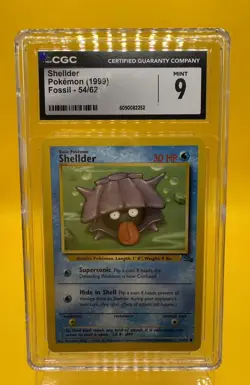 Shellder 54/62 CGC MINT 9 Graded Shellder Fossil 1999 Pokemon Card #54 - Image 3