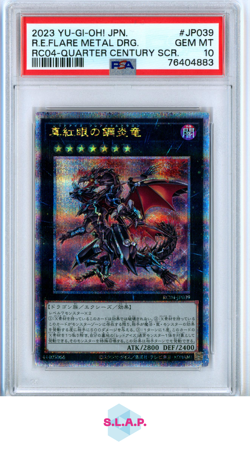 R.E.FLARE METAL DRG. RC04-QUARTER CENTURY SCR. YU-GI-OH! JAP 2023 JP039 PSA 10 - Image 1