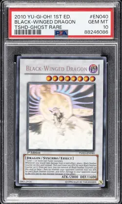 2010 YU-GI-OH! TSHD-THE SHINING DARKNESS #EN040 BLACK-WINGED DRAGON PSA 10 - Image 1