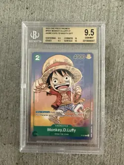 One Piece Monkey D Luffy Gen Con 2023 Holo Promo P-037 Card English BGS 9.5 - Image 1