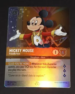 MICKEY MOUSE Friendly Face 18/P1 Disney Lorcana D100 Foil Promo NM - Image 1