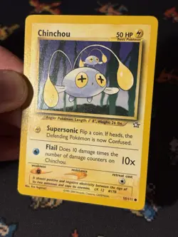 Pokemon Cards Chinchou 55/111 Neo Genesis UNLIMITED WOTC - (LP) - Image 2
