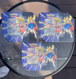 Pokemon TCG Zacian V Tin Lot of 3 - Promo Card + Booster Packs - Factory Sealed - Image 1