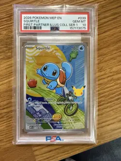 2026 POKEMON FIRST PARTNER ILLUSTRATION COLLECTION SERIES 1 SQUIRTLE PSA 10 - Image 1