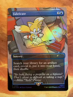 MTG Foil Borderless Fabricate Secret Lair: X Sonic: Chasing Adventure Near-Mint! - Image 1