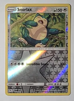 Pokemon Hidden Fates Snorlax 50/68 Reverse Holo Rare - Image 1