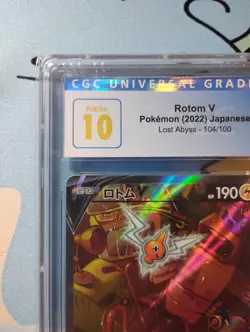 CGC 10 Perfect Pokemon TCG Rotom V Lost Abyss Japanese 104/100 - Image 2
