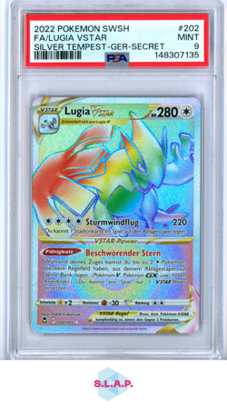 FA/LUGIA VSTR SILVER TEMPEST-GER-SECRET POKEMON SWSH SILV TEMPEST 2022 202 PSA 9 - Image 1