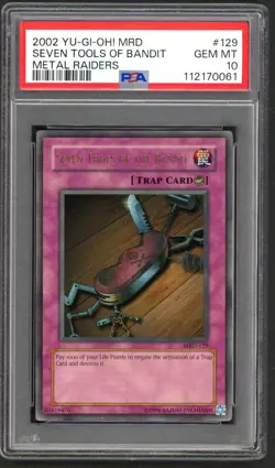 Yu-Gi-Oh Card - PSA 10 Seven Tools of The Bandit MRD-129 - Metal Raiders 2002 - Image 1