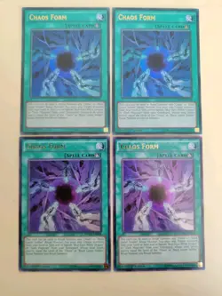 4x Yu-Gi-Oh! Chaos Form MVP1-EN008 Ultra Rare 1st Ed LP - Image 1