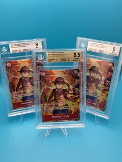 LOT of (3) - Monkey.D.Luffy TR set ST10-006 One Piece Promo BGS 9.5 & 9 - Image 1