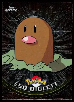 Diglett #50 - Topps Chrome Series 1 Pokemon Card Played - Image 1