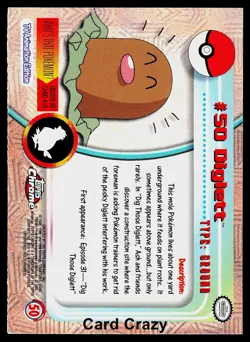 Diglett #50 - Topps Chrome Series 1 Pokemon Card Played - Image 2