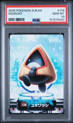 PSA 10 2026 CERT POP 4 SNORUNT 2005 CARDDASS POKEMON ZUKAN CARD #178 - Image 1