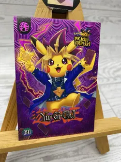 Pikachu as Cosplay Yugi Muto From Yu-Gi-Oh! Box Hit Non- Pokemon Fan Art Card - Image 3