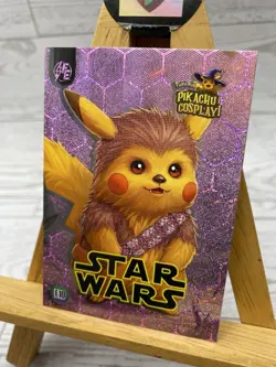 Pikachu As Cosplay Star Wars Chewbacca Box Hit Non- Pokemon Fan Art Trading Card - Image 4